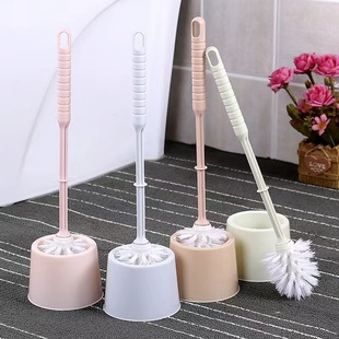 Toilet brush suit no dead angle brush long handle plastic toilet cleaning brush with base Wall soft fur two-piece set