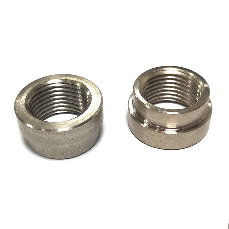 Adaptador de tubo de escape de hierro modificado para coche, rosca interna M18*1.5, tuerca de fijación para soldar, procesamiento CNC