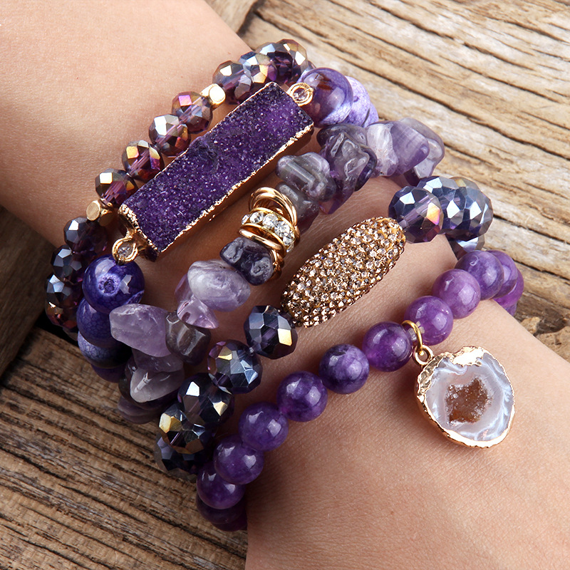 113g Weight Natural Stone Pendant Material Bracelets Classification Natural Stone Chain Material Beaded Chain Chain Type 1 Piece Quantity Holiday, Tea Party Occasion natural stone Material Geometric Pattern Women's Gender Vacation Style Vacation Geometric Natural Stone Beaded Chain Bracelets In Bulk 30