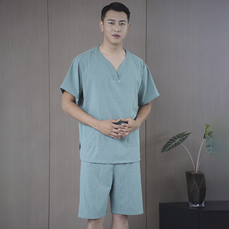 부드러운 대마 그린 스몰 라운드 넥 남성용