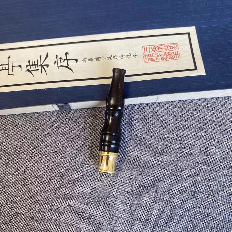 黑檀木烟斗烟嘴木质烟斗过滤烟嘴手把件烟斗可拆洗烟具古朴雕龙|undefined