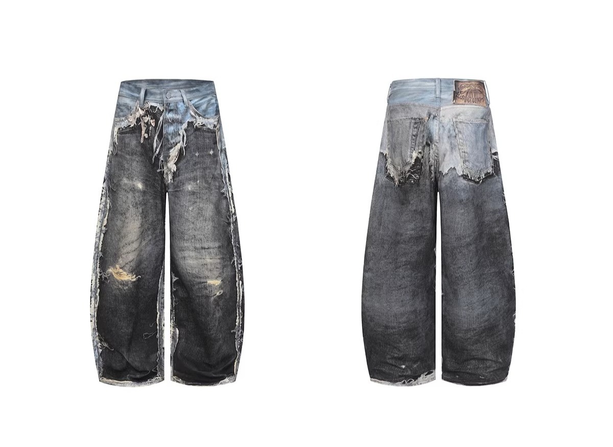 Unisex Distressed Denim Jeans 3D Printed Japanese Streetwear Style Long Pants for Men And Women_mkmklike.com