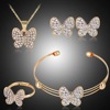 Chain, set, starry sky, necklace and earrings with butterfly, ring, bracelet, European style, new collection, 4 piece set