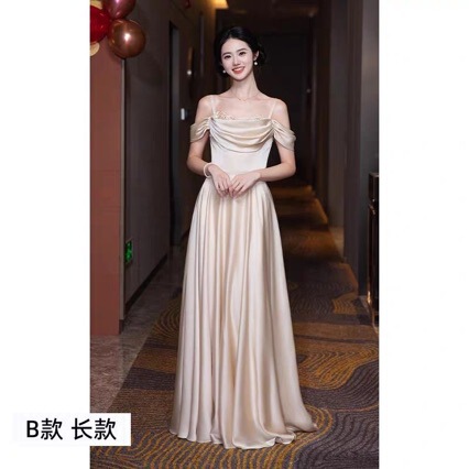 Champagne-Colored Bridesmaid Dresses 2026 New Style, Stunning and Unique Sister Group Gowns for Weddings, Suitable for Petite Sizes and Can Be Worn Casually