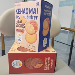 KEHAOMAI ピーナッツバター入り薄焼きパン 380g 持ち運び可能 カジュアルなアフタヌーンティーのおやつ ドラマ鑑賞時の食欲を満たす軽食