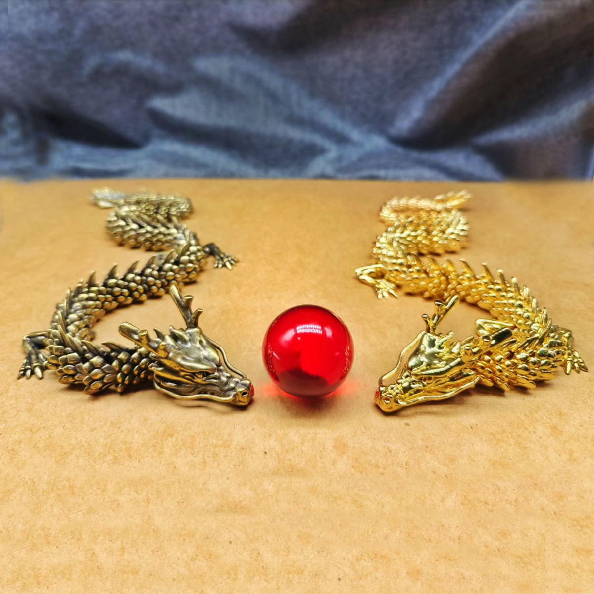 Dragón de oro de latón móvil dragón chino dragón de plata 3D dragón decoración antigua Zodiaco cobre dragón artesanía colección regalo