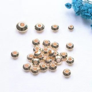 保色14K包金隔珠光面算盘飞碟隔片手串散珠 配饰DIY串珠手链材料