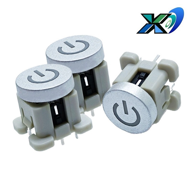 轻触带灯开关 批发银色带灯按钮开关  圆头带灯按键开关带镭雕