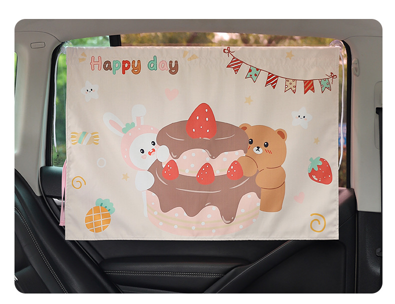 Suction Cup sunshade car curtain cartoon children sun protection thermal insulation rear row side window car baby shading baffle