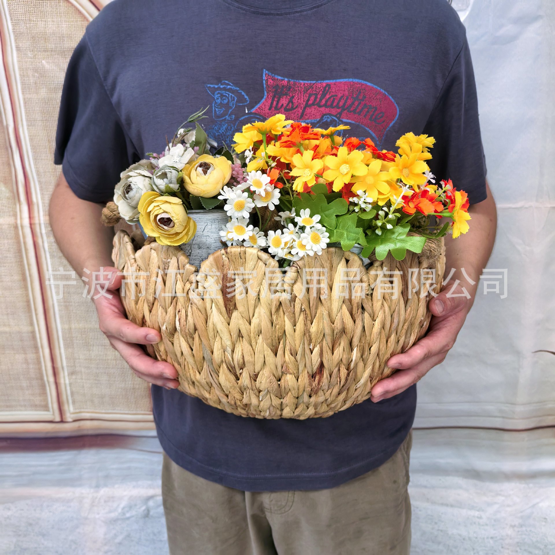 扇贝花边墙挂篮田园风藤编壁挂篮玩具书本杂志挂筐阳台绿植收纳篮