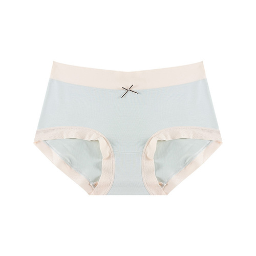 Nude-feeling high-elasticity seamless women's underwear mid-waist hip Japanese girl modal skin-friendly cotton mugwort crotch briefs