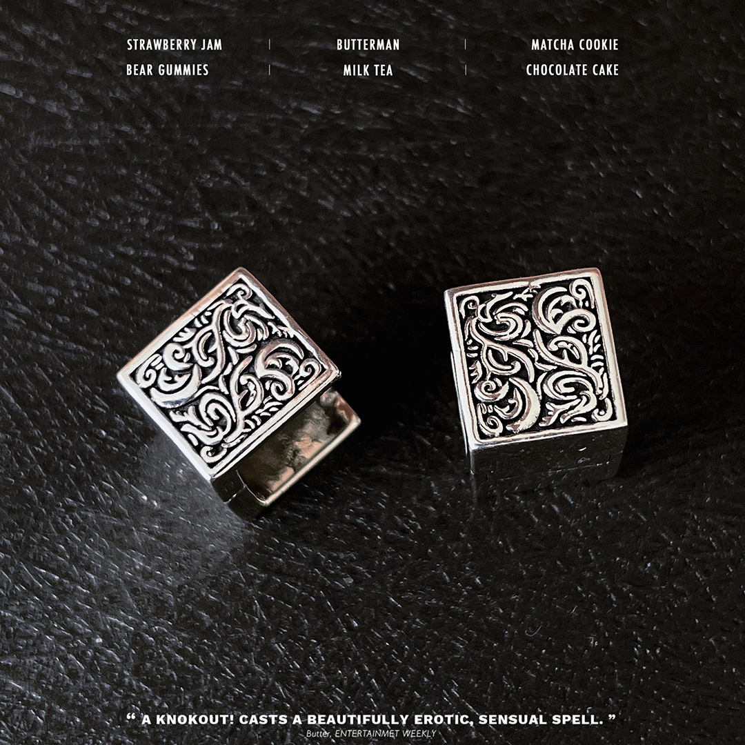 925 Silver Tangcao Flower Square Ear Buckle Women's Earrings Niche Design High-end Fashion Earrings Creative National Fashion Pattern