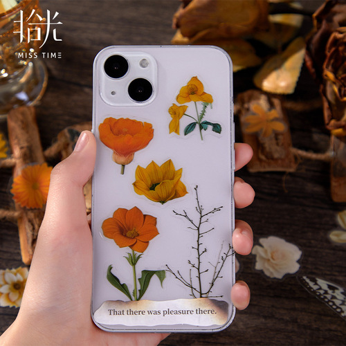 Time-Keeping Diary Stickers: Whispering Florals – Vintage Plant & Flower Collage Designs for Creative Deco Stickers