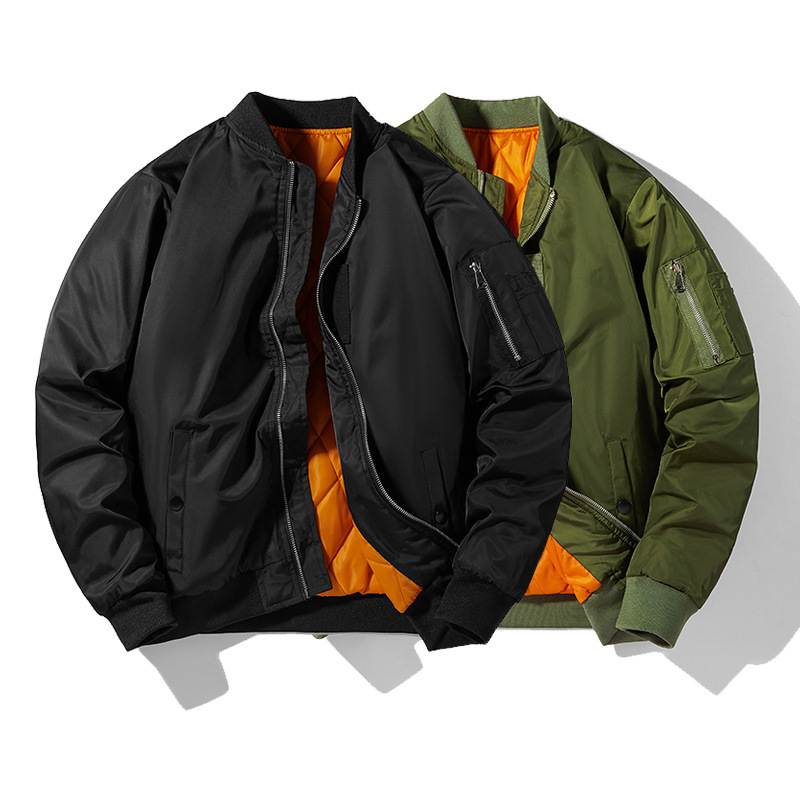 Autumn/Winter Trendy Baseball Jacket for Men - Air Force MA1 Pilot Jacket - Padded and Thickened Workwear Jacket - Cross-border Jacket