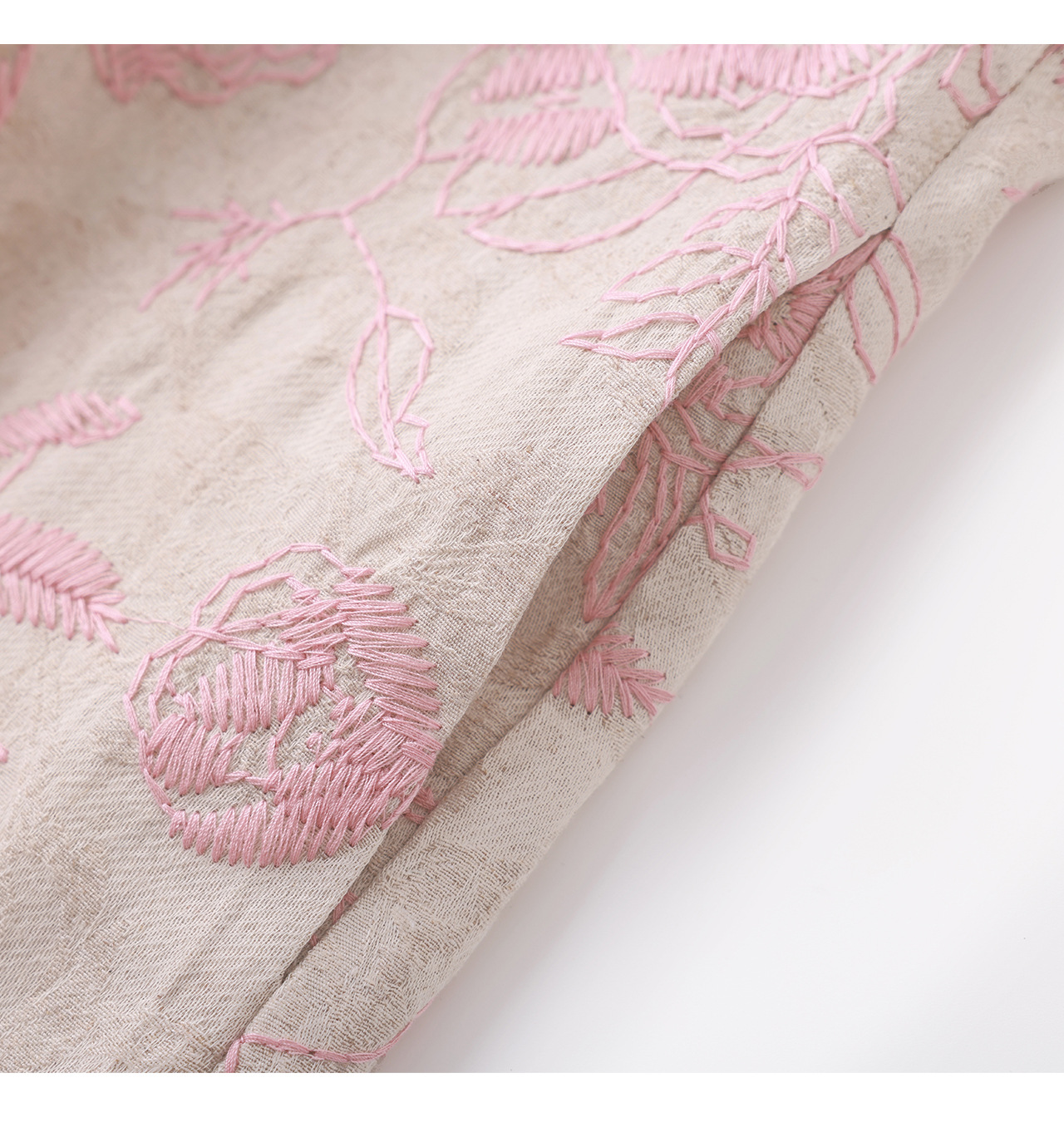 Đầm chữ A thêu jacquard tay ngắn mùa xuân hè — xanh lam chi tiết 25