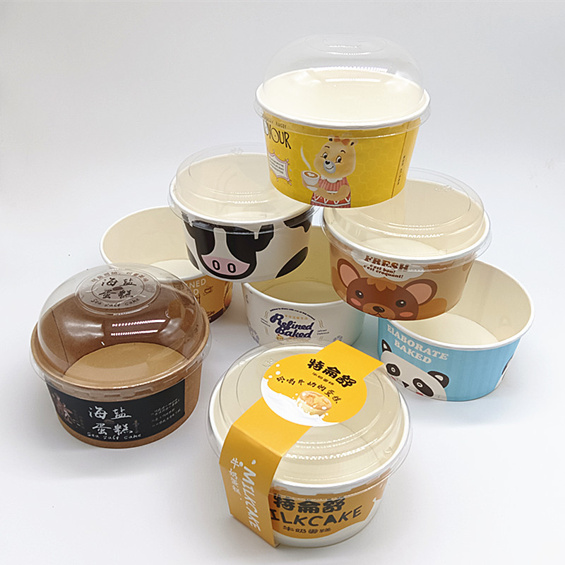 4寸5寸耐高温戚风蛋糕包装戚风纸杯纸模具面包碗特仑苏牛奶蛋糕盒