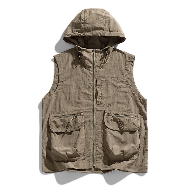 Summer vest jacket for camping, hiking, outdoor activities, couples' sleeveless vest, trendy brand, loose and casual