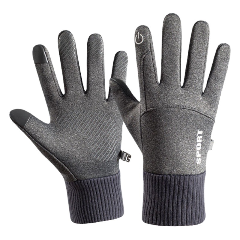 Winter Velvet Warm Sports Cycling Gloves Outdoor Mountaineering Waterproof Anti-Slip Windproof Ski Touch Screen Men and Women Cross-Border
