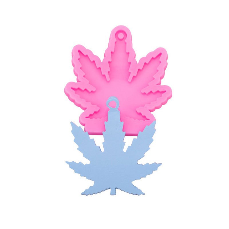 Hoja de arce llavero colgante cristal epoxi molde de silicona bufanda rompecabezas colgante joyería bolso modelo de decoración