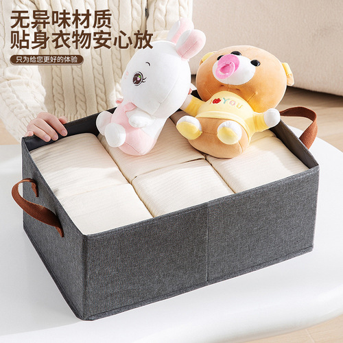Clothes storage box for home clothing and pants fabric cotton and linen storage box bag wardrobe folding storage box basket artifact