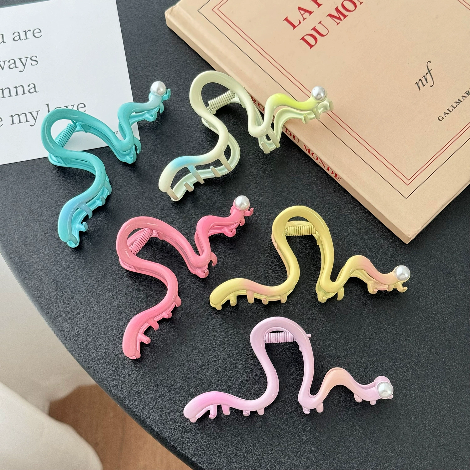 Jewelry, милая Crab заколка с бабочкой, зажим для волос, большой акула, градиент