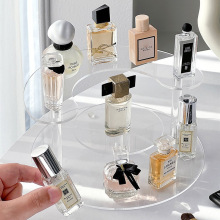 透明亚克力香水展示架半圆形三层化妆品收纳架口红彩妆小样置物架