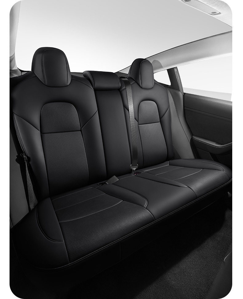 Suitable for the New Version of Tesla Model 3/Yls, Full-Coverage Seat Cushion and Ultra-Fiber Nappa Leather Seat Cover Specially Designed for the Car