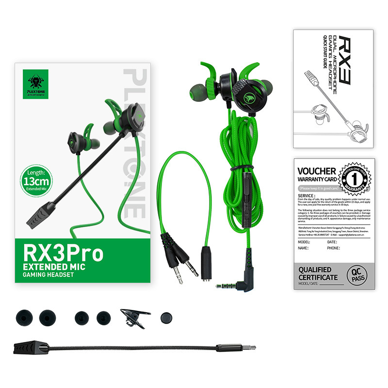 Puji RX3 Pro 携帯電話ヘッドセット type-c 有線インイヤーロングマイク e スポーツゲームライン制御イヤホン|undefined