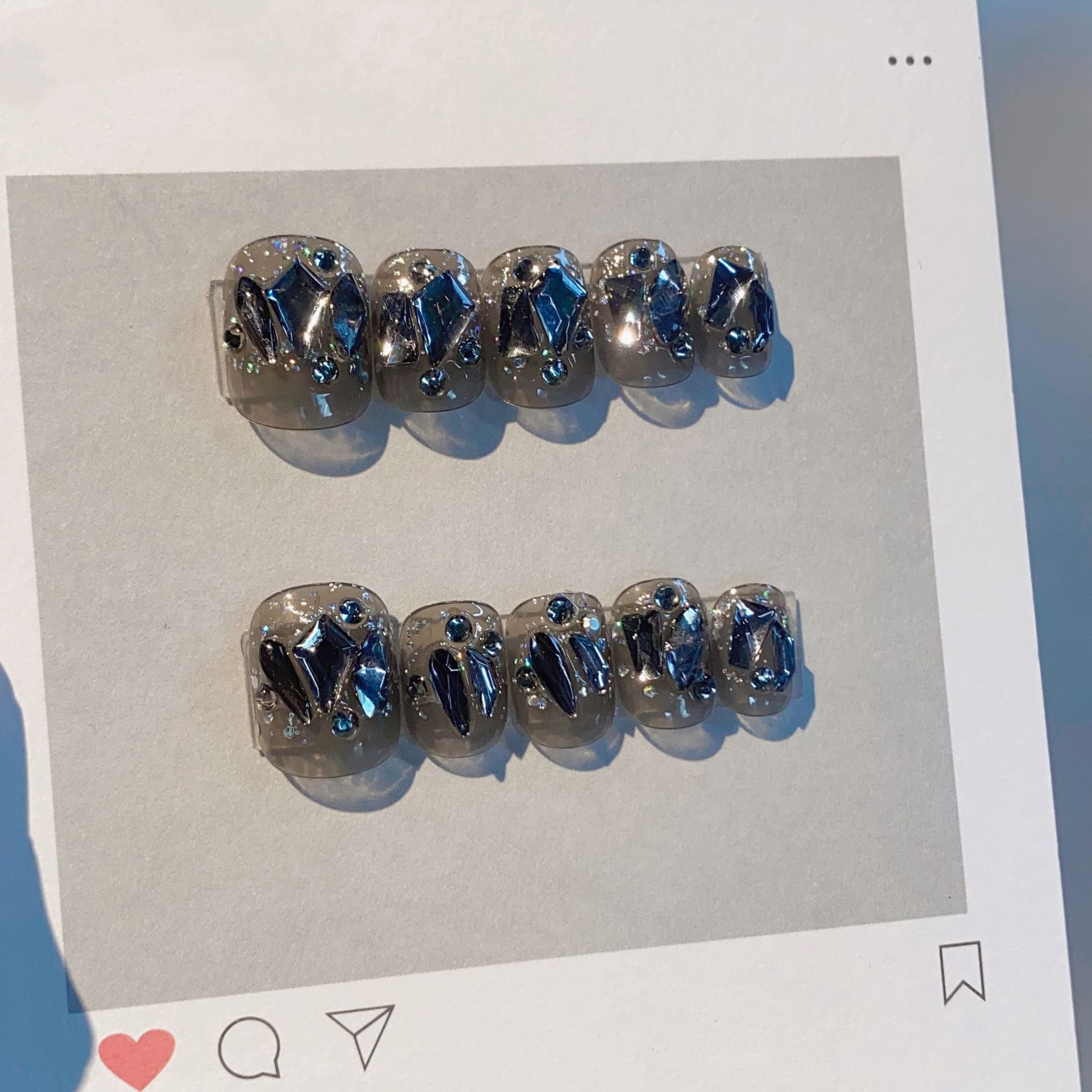 Yiyi Dance 10 piezas de uñas hechas a mano, terapia de luz, uñas, dopamina, uñas, uñas, parches al por mayor