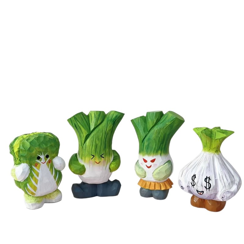 木雕葱头白菜大蒜桌面摆件网红工艺品学生节日生日礼物好寓意礼品|undefined