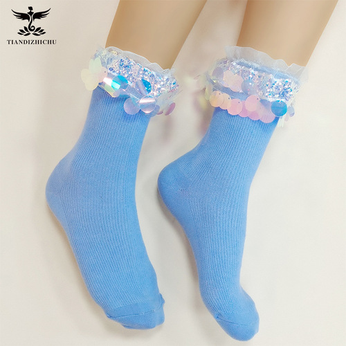 Socks trend colorful scale medium socks long high basketball socks cute women's short socks casual women's and men's socks long leg socks