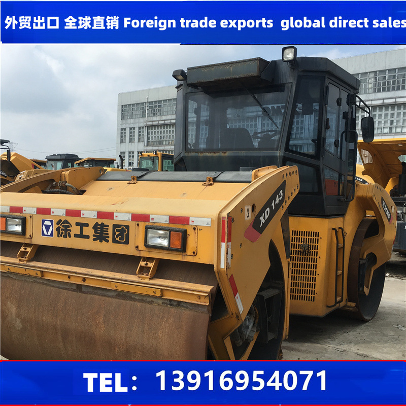 外贸出口二手压路机 XCMG徐工XD143二手14吨双钢轮振动压路机
