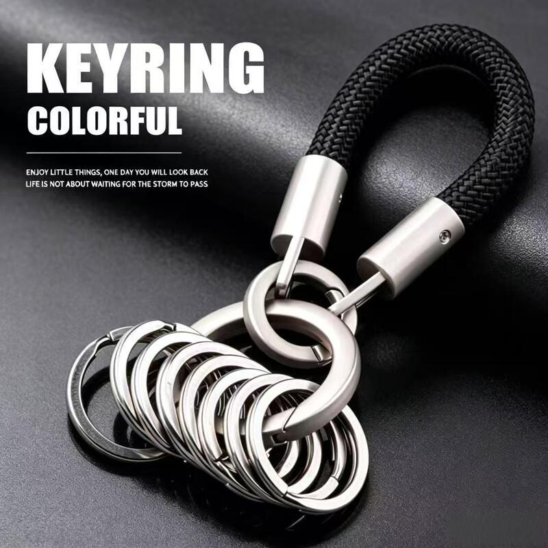 Titanium Original Color Keychain with Multiple Rings, a Classification and Management Tool, Portable, Durable, Detachable, Unisex Titanium Original Color Keychain with Multiple Rings, a Classification and Management Tool, Portable, Durable, Detachable, Unisex