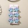 #6 Gradient blue and purple [6-piece set with card] 4cm white dot splash ink plumeria style