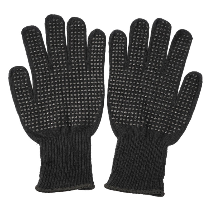 Guantes de peluquería resistentes a altas temperaturas transfronterizos guantes de silicona con cuentas de PVC rizador de pelo guantes de aislamiento térmico anti-quemaduras en caliente recta