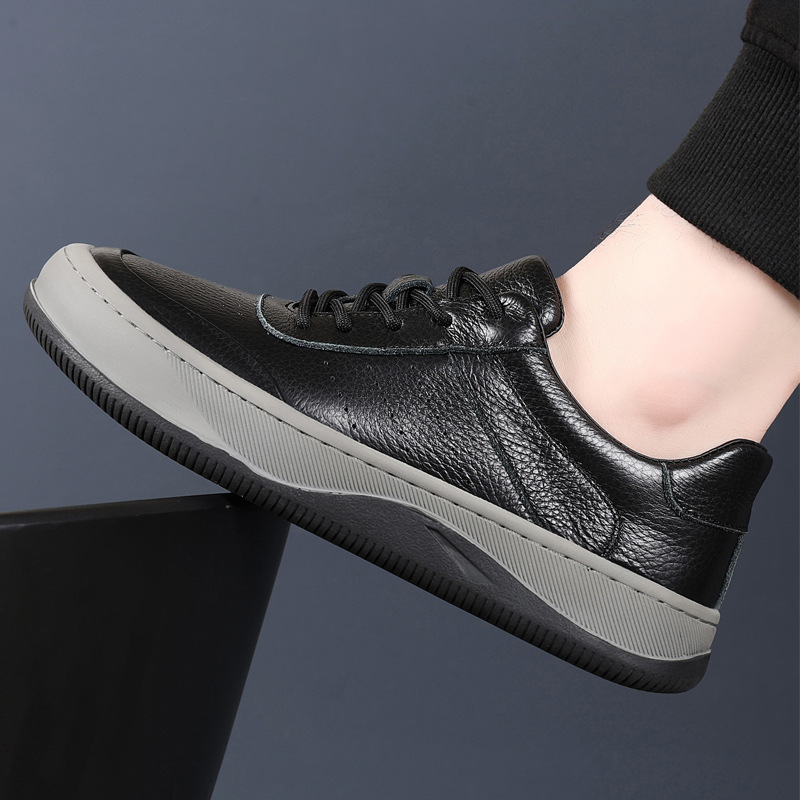 Cabeza de cuero de vaca de otoño nuevos zapatos casuales de hombre cuero transpirables zapatos de mango para hombres zapatos de hombre universal zapatos de suela gruesa