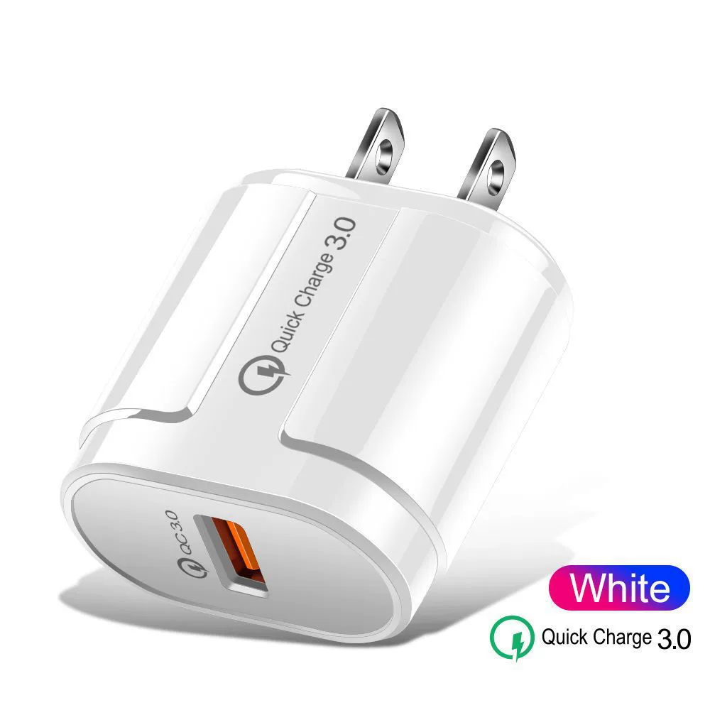 QC3.0 однотонный быстрой зарядкой двойной USB адаптер для мобильного телефона три USB быстрые наполненные аксессуары многопортовый зарядный головка 18Вт