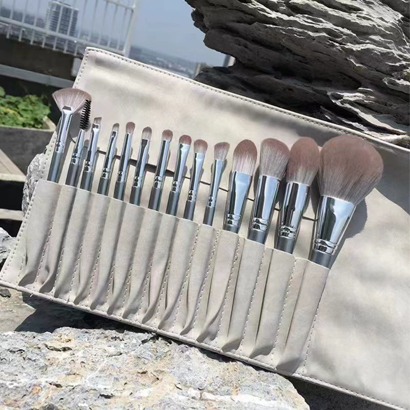 Makeup Brush Set, 14-Piece Soft Face Brushes for Beginners, PU case, Full Kit