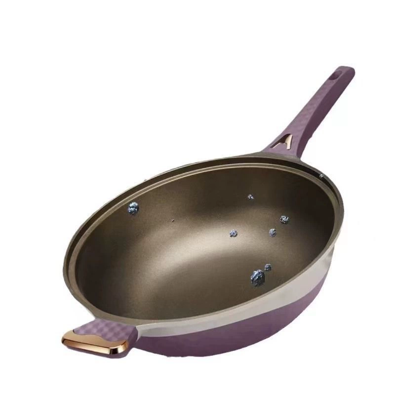 Антипригарная титановая микро-давления wok 32 см, двухцветная, совместима с индукцией и газом