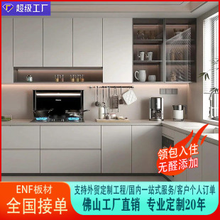 Whole House Custom Cabinets, Custom Stoves, Integrated Multi-Layer Solid Wood, Modern Normcore Open Overall Cabinets, Quartz Stone