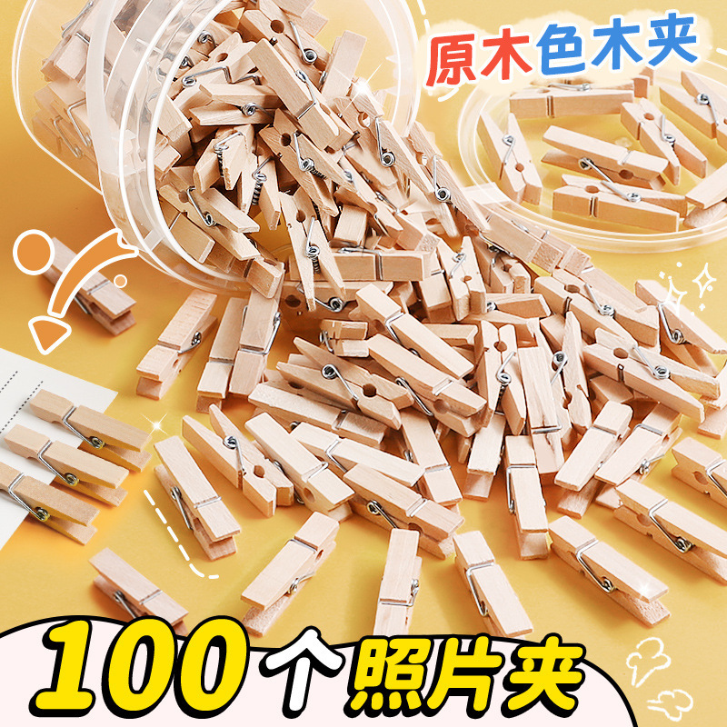 Manufacturer's Ready-Made Wholesale Wood Color Handmade Photo Clips Colorfulful Wooden Clips 100 Pieces Packed with Hemp Rope Labels Small Wooden Clips Manufacturer's Ready-Made Wholesale Wood Color Handmade Photo Clips Colorfulful Wooden Clips 100 Pieces Packed with Hemp Rope Labels Small Wooden Clips