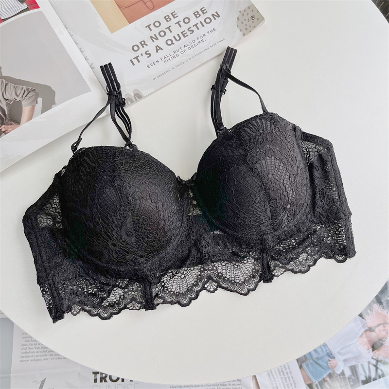 Pure Desire 100kg Plus Size Sexy Lace Girl Sweet Adjustable Underwear Bra Set Removable Strapless Pure Desire 100kg Plus Size Sexy Lace Girl Sweet Adjustable Underwear Bra Set Removable Strapless
