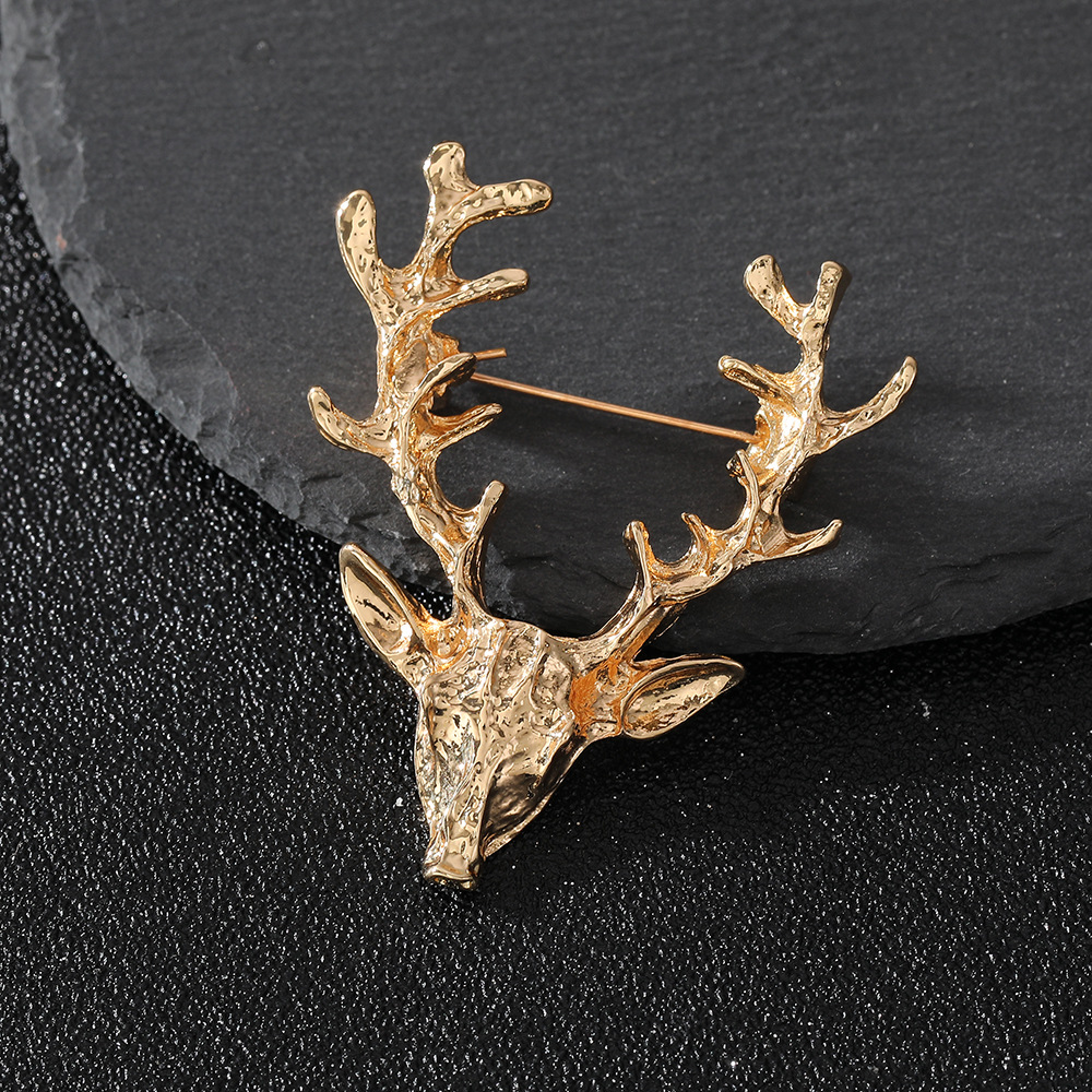 Deer Pattern Vacation Simple Style Pin Deer Zinc Alloy Plating Unisex Brooches