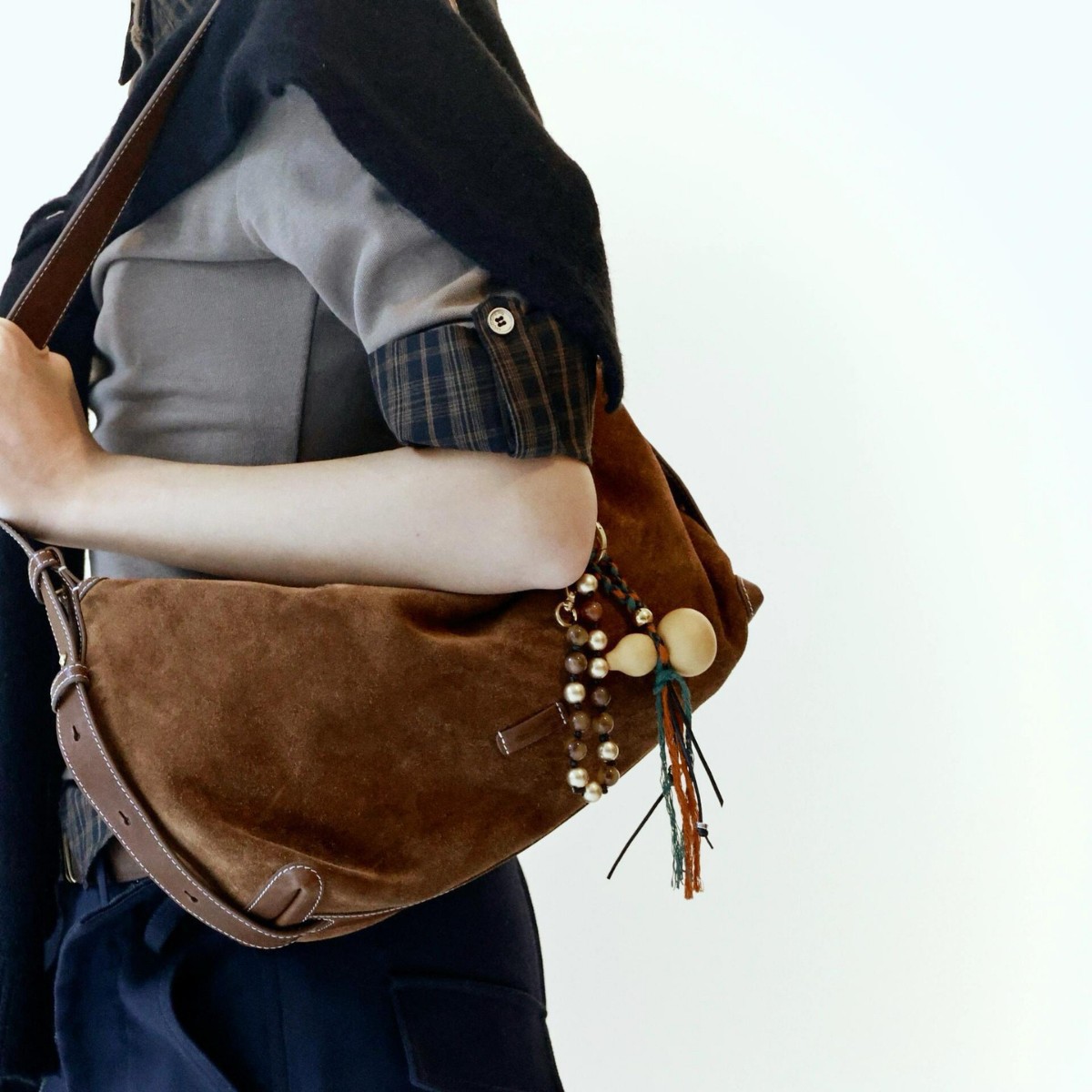 2025 Yamashita Tracking Series Hobo Bag - Suede Underarm Commuter Bag, Dumpling Bag For Women's Daily Work - Thumbnail 3