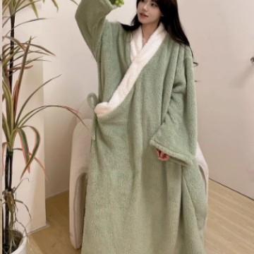 猴哥孙悟空绿色长衫睡袍家居服恶搞怪抽象表情包珊瑚绒法兰绒斗篷