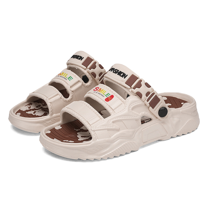 2025 verano nuevo estilo, uso exterior, conducción de doble uso, chanclas, suela gruesa, ejercicio, pisando heces, sandalias de playa, zapatos de hombre, cabello