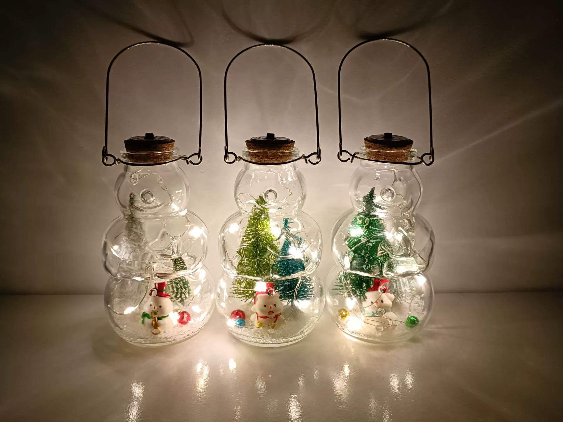 Стеклянные ремесла Светящаяся бутылка желаний Рождественские креативные подарки Украшения Рождественские украшения Плавающая бутылка