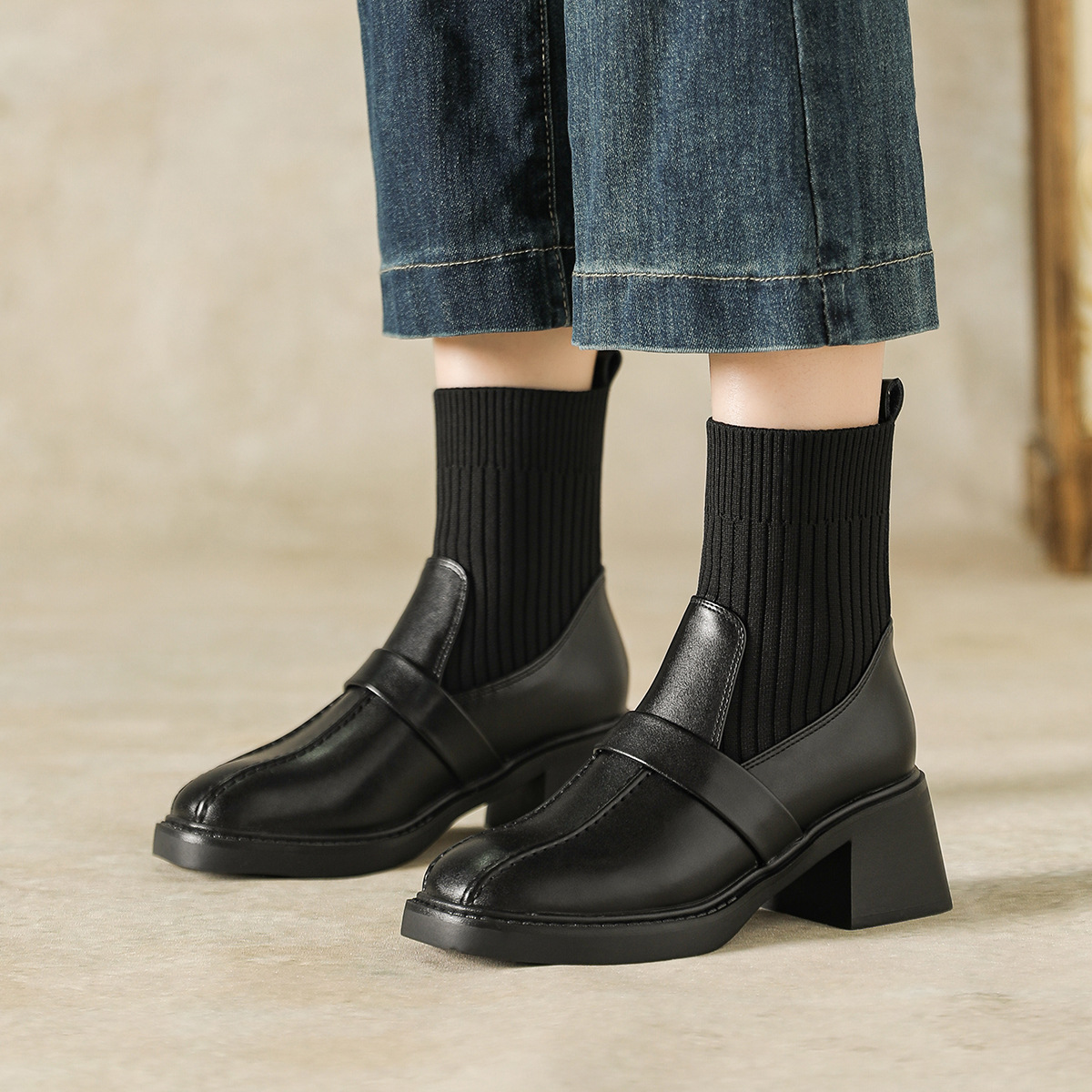 블랙 싱글 안감