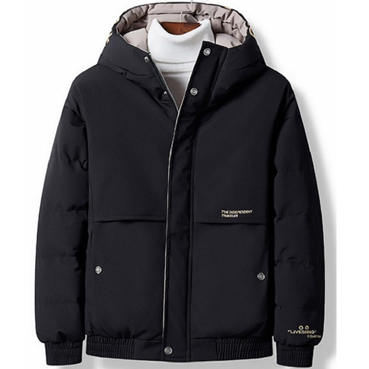 Abrigo de algodón acolchado abrigo de invierno de los hombres de estilo coreano de moda abajo abrigo de algodón acolchado de los hombres cortos forrados de lana engrosada abrigo de invierno de mapache de algodón cálido