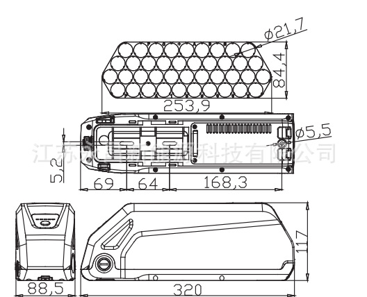 40节21700电动车锂电池组海创外壳21G40C? YC-153 10S4P 36V18AH